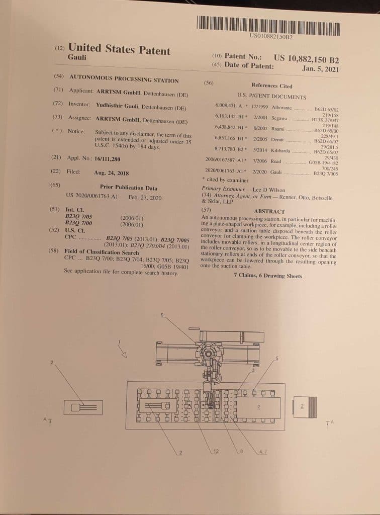 ARRTSM Celebrates: U.S. Patent Granted for Autonomous Processing Station gallery